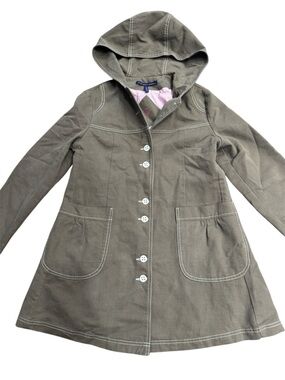 Mon Petit Oiseau Olive Corduroy Hooded Jacket Petite Cottagecore Utility Coat